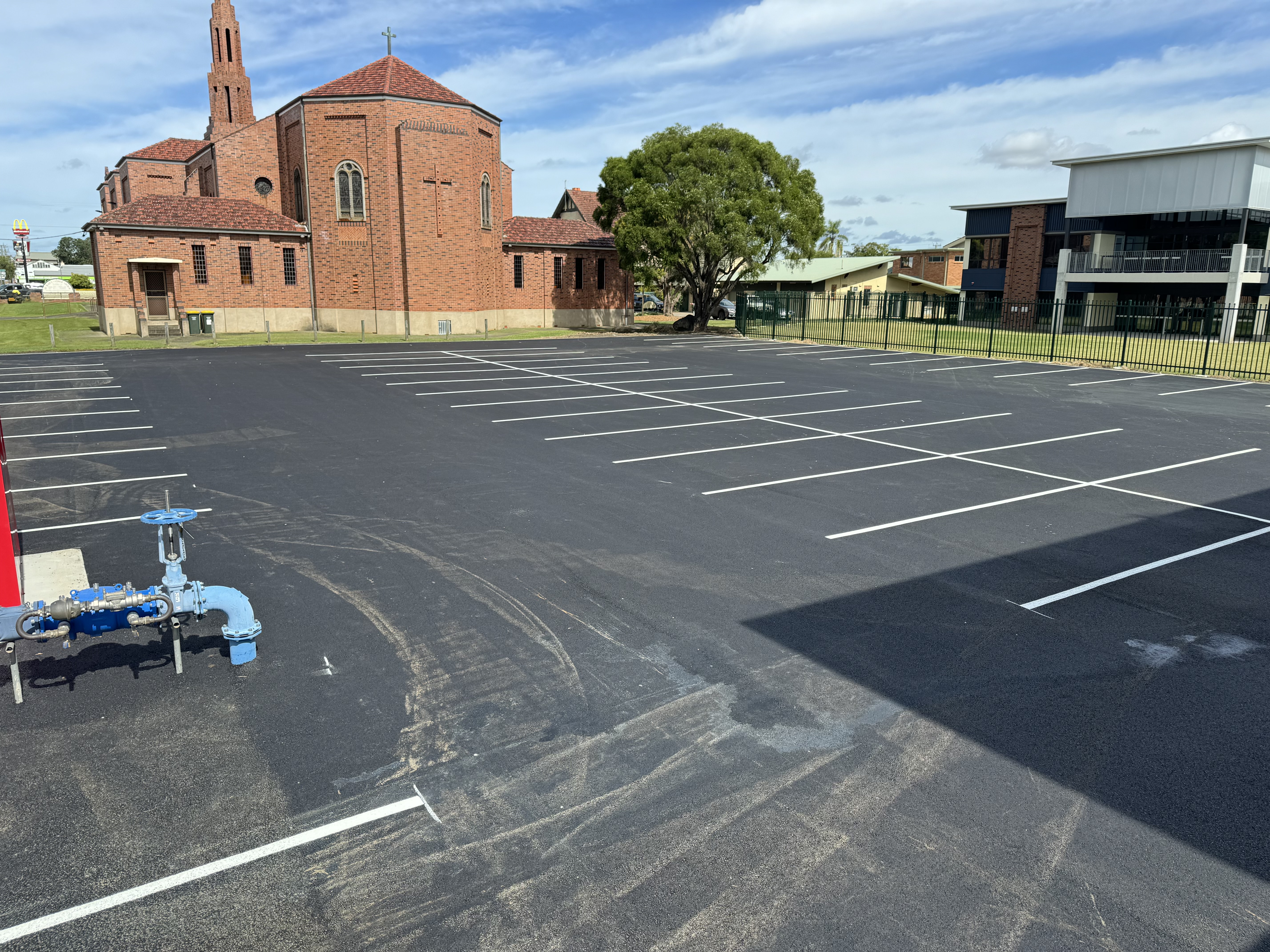 Asphalt Parking Lot with Line Marking